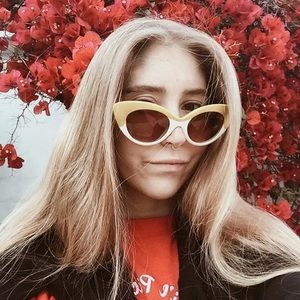 Crap Eyewear Sunglasses cat eye yellow and white